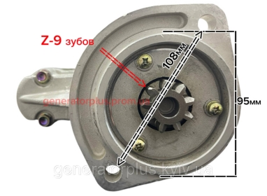 Стартер QDJ1338 498-370801-X2 12V Z-9 зубов 23300 1W400 (подходит на генераторы) - 1