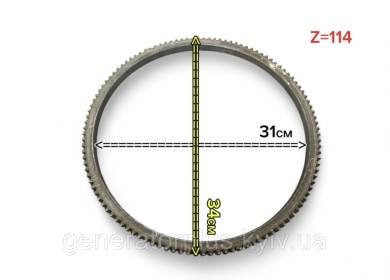 Венетка маховика Z = 114 зубів (підходить до генераторів)