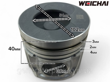 Поршень 102 мм на двигун CY4102ZLQ 4D37 YZ4D37TC-03101