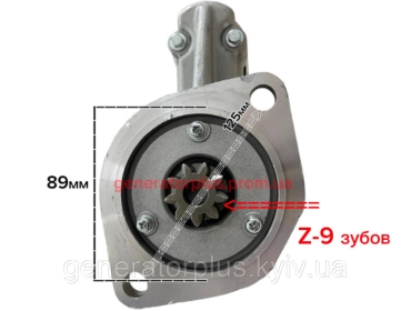 Стартер JCB 02802632, 8980450270, 8980450271, 8980450273 Isuzu 4JJ1 12V Z-9 зубів (підходить на генератори) - 1