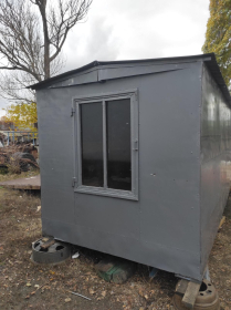 Вагончик кунг бытовка утепленный c окнами, внутри стеллажи и  буржуйка - 5