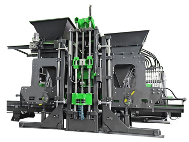 Vibratory press for the production of paving slabs and curbs. S400 series (400 m2) SUMAB, Sweden.