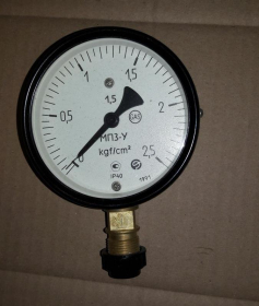 Манометр для воды, пара, газа, масла, кислорода, ацетилена, от 0 до 2.5 kgf/cm2